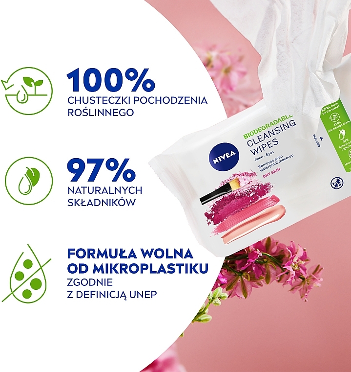 Soothing Makeup Remover Biodegradable Wipes - Nivea Biodegradable Cleansing Wipes 3in1 — photo N3
