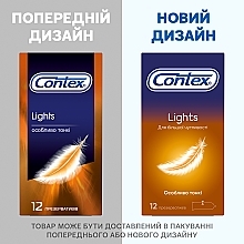 Latex Condoms with Silicone Lubricant, ultra-thin, 12 pcs - Contex Lights — photo N5