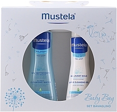 Fragrances, Perfumes, Cosmetics Set - Mustela Baby Boy Bavaglino Set Blue (gel/200ml + water/300ml + bib)