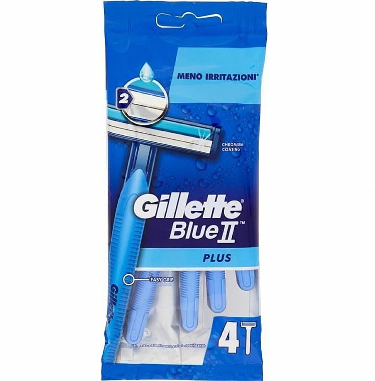 Disposable Razor Set, 4 pcs. - Gillette Blue II Plus — photo N1