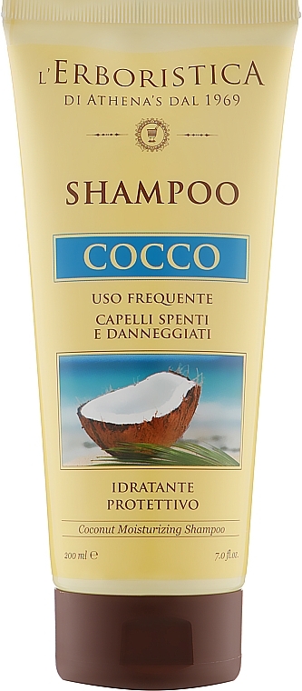 Coconut Oil Shampoo for Dull & Damaged Hair - Athena's Erboristica Shampoo Cocco — photo N1