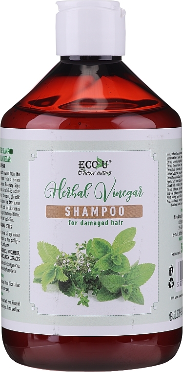 Shampoo for Damaged Hair - Eco U Herebal Vinegar Shampoo — photo N1