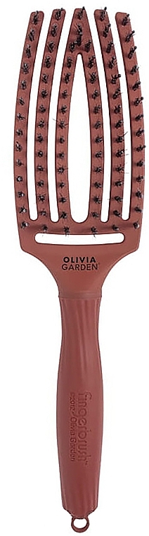 Hair Brush - Olivia Garden Finger Brush Combo Chocolate — photo N1