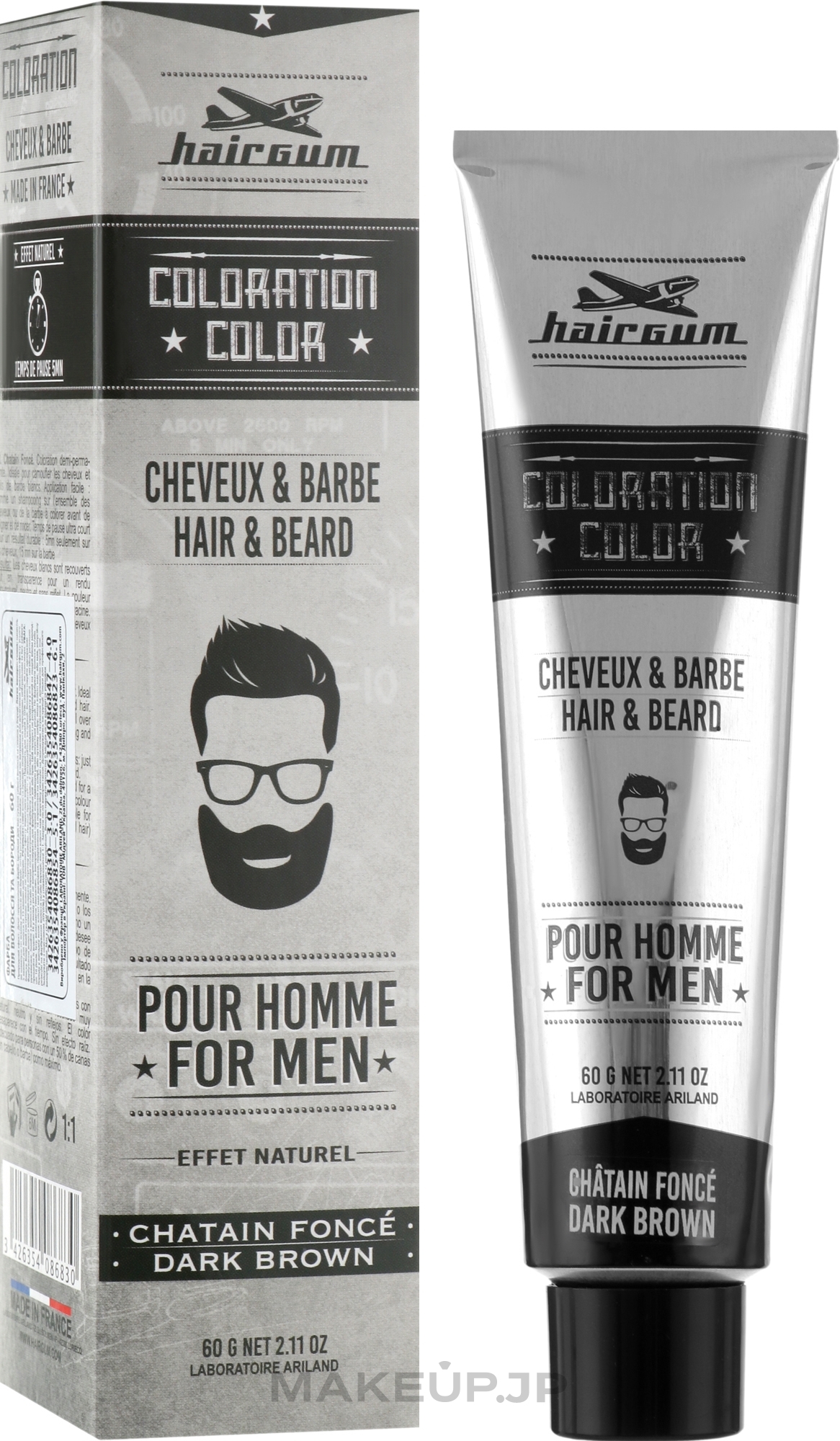 Moustache & Beard Color, dark-brown - Hairgum Coloration Color Dark Brown 3 — photo 60 g