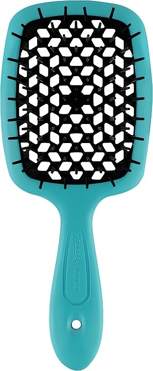 Hair Brush, black teeth, turquoise - Janeke SuperBrush Vented Brush — photo N1