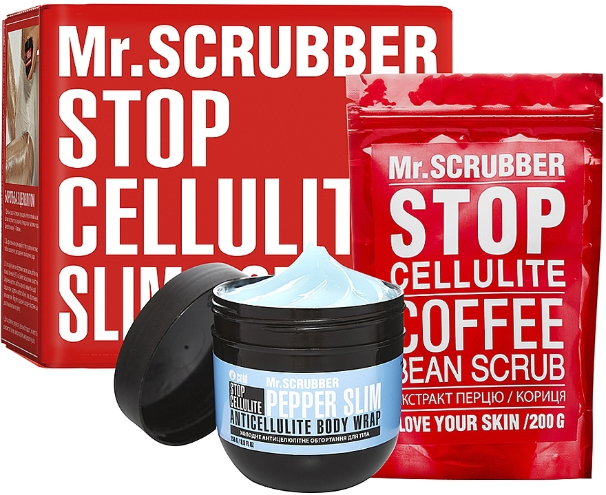 Set - Mr.Scrubber Stop Cellulite Cold Pepper Slim (cr/cold/250g + scrub/200g) — photo N1