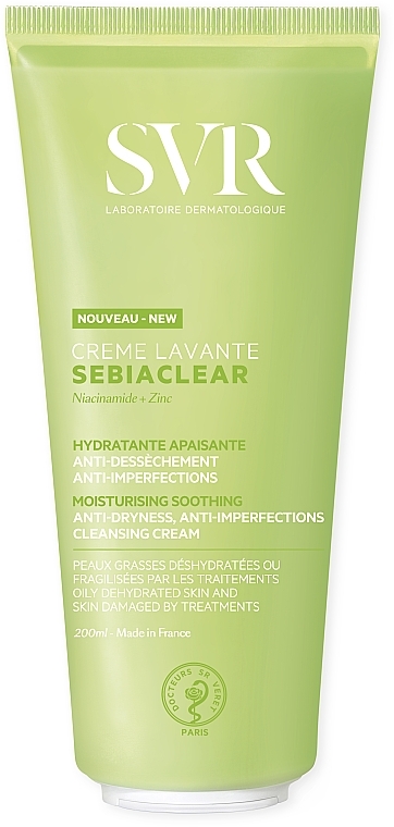 Cleansing Moisturizer against Skin Imperfections - SVR Sebiaclear Moisturising Soothing Cleansing Cream (tube) — photo N1
