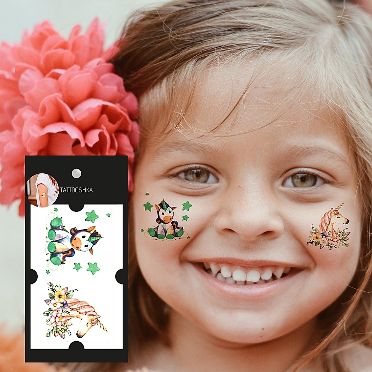 Kids Temporary Tattoo "Fairy Unicorns" - Tattooshka — photo N4