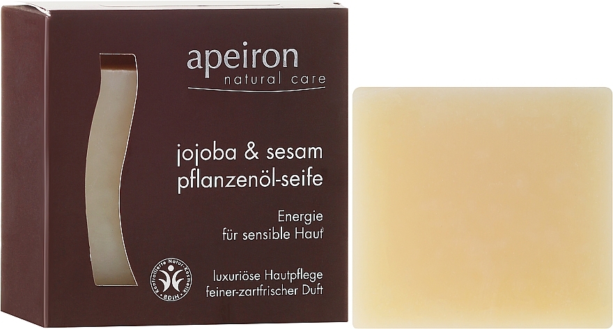 Jojoba & Sesame Natural Soap for Sensitive Skin - Apeiron Jojoba & Sesame Vegetable Oil Soap — photo N4