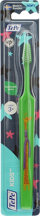 Kids Toothbrush, soft, 3+ years, green - TePe Kids Extra Soft — photo N2