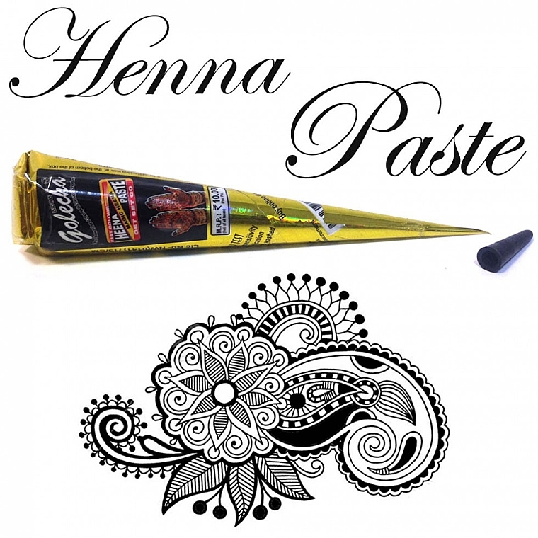 Body Art Henna in Cone - Golecha Color Henna Paste Cone — photo N3