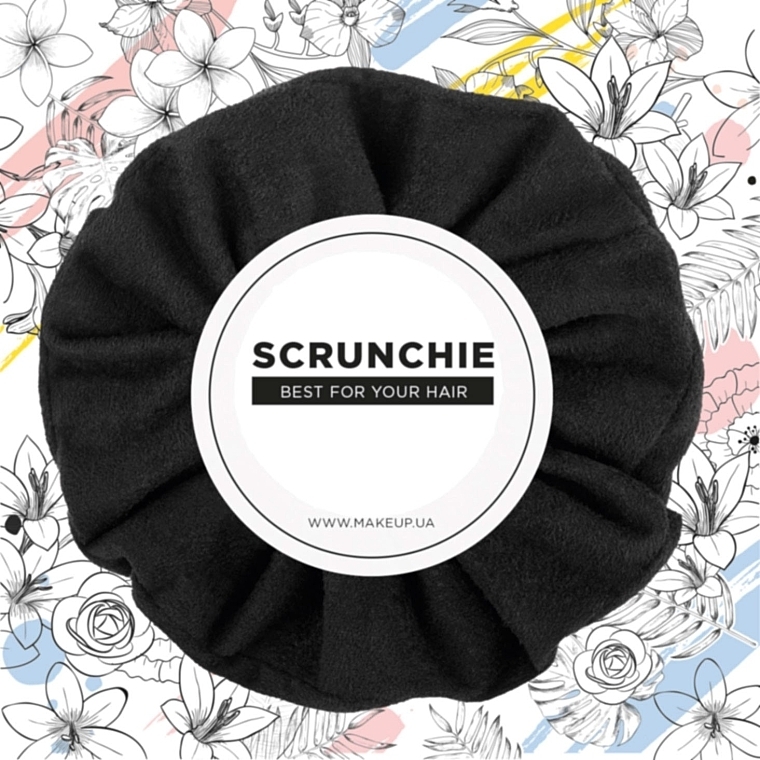Hair Scrunchie Eco-Suede, black "Suede Classic" - MAKEUP Hair Accessories — photo N1