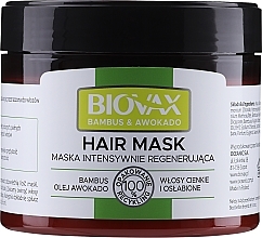 Fragrances, Perfumes, Cosmetics Bamboo & Avocado Hair Mask - Biovax Hair Mask