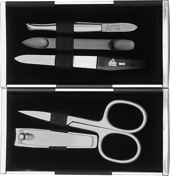 Manicure Set, 5 tools, black/silver-matt - Erbe Solingen Magic Box — photo N2