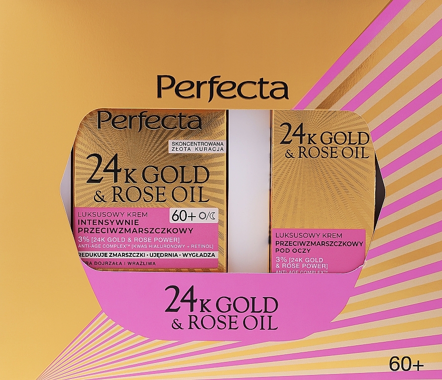 Set - Perfecta 24K Gold & Rose Oil 60+ (f/cr/50ml + eye/cr/15ml) — photo N1