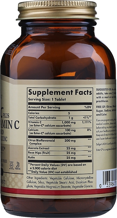 Vitamin C Dietary Supplement  - Solgar Ester-C Plus 1000 mg — photo N9