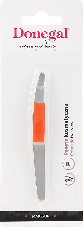 Slanted Tweezers "Neon Chic", 4107, orange - Donegal Slant Tip Tweezers — photo N1