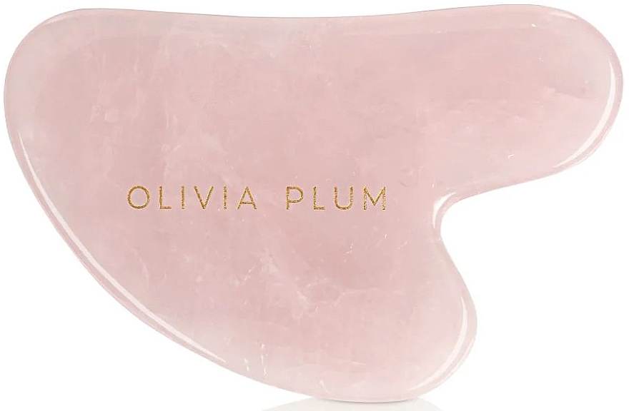 Gua-Sha Scraper, rose quartz - Olivia Plum Contour Gua Sha — photo N1