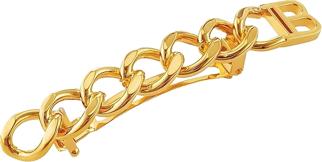 Claw Clip - Balmain Paris Hair Couture Gold Plated Barrette Medium Chain — photo N1