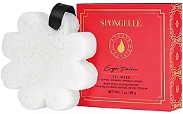 Reusable Foamy Bath Sponge 'Sugar Dahlia' - Spongelle Boxed White Flower Sugar Dahlia — photo N1