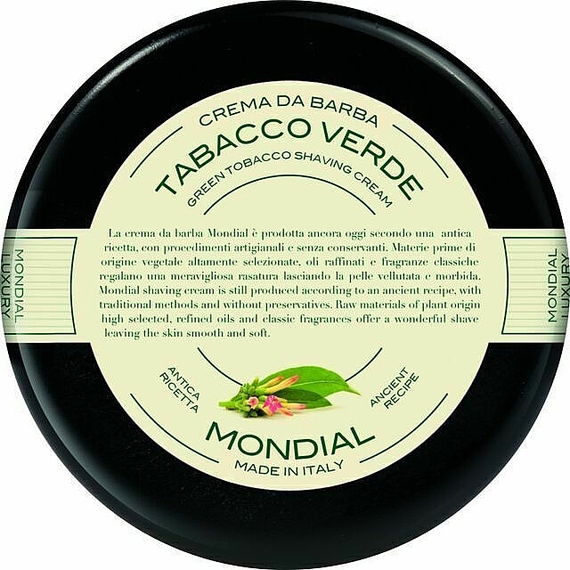 Plexi Tabacco Verde Shaving Cream - Mondial Shaving Cream Wooden Bowl — photo N2