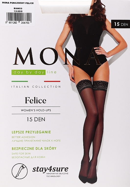 Felice Stockings, 15 Den, bianco - MONA — photo N1