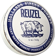 Strong Hold Hair Styling Clay - Reuzel Clay Matte Pomade Strong Hold — photo N3