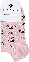 Women Cotton Socks 'Fast-Food', pink, donut - Moraj — photo N1