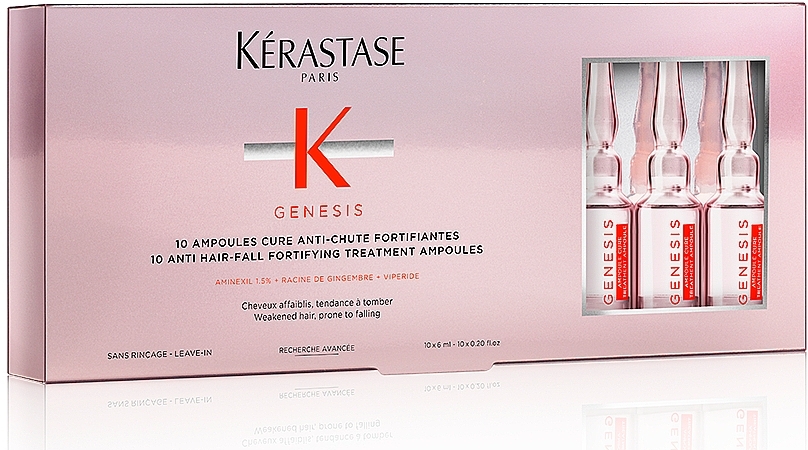 Ampoules-Intensive Course for Weakened, Prone to Hair Loss - Kérastase Genesis Anti Hair-Fall Fortifying Treatment Ampoules — photo N2