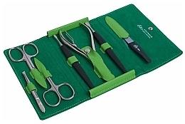 Fragrances, Perfumes, Cosmetics Manicure Set 'Rainbow', green, 7 pcs - Erbe Solingen