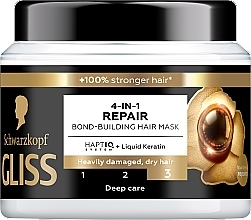 4-in-1 Revitalizing Hair Mask - Gliss Kur 4 in 1 Ultimate Repair Bond-Building Hair Mask — photo N1