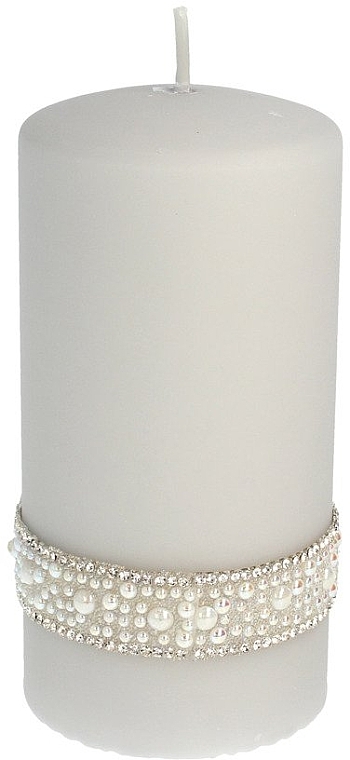 White Decorative Candle, 7x14cm - Artman Crystal Opal — photo N1