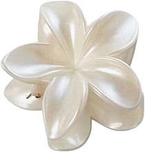 Flower Hair Clip SP330, 7.5 x 8 cm, XL, pearl white - Ecarla — photo N1