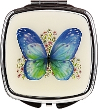 Fragrances, Perfumes, Cosmetics Cosmetic Mirror "Butterflies", 85437, blue - Top Choice