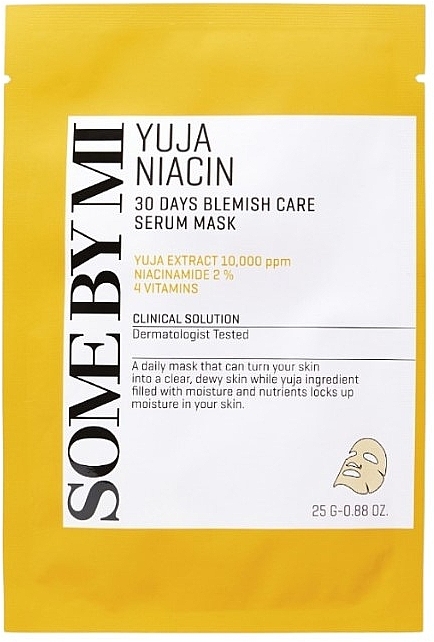 Sheet Serum Mask - Some By Mi Yuja Niacin 30 Days Blemish Care Serum Mask — photo N1