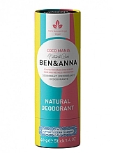 Fragrances, Perfumes, Cosmetics Coco Mania Soda Deodorant (cardboard) - Ben & Anna Natural Care Coco Mania Deodorant Paper Tube