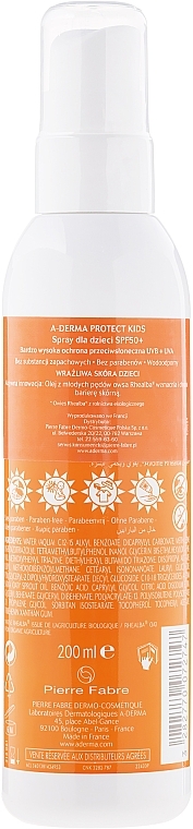 Kids Sun Spray for Body - A-Derma Protect Kids Children Spray Very High Protection SPF 50+ — photo N2