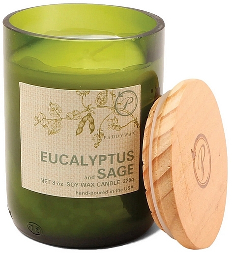 Scented Candle 'Eucalyptus & Sage' - Paddywax Eco Green Recycled Glass Candle Eucalyptus + Sage — photo N1