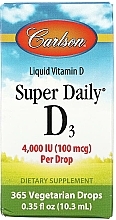 Vitamin D3 4000 IU, Drops - Carlson Super Daily Liquid Vitamin D3 — photo N2