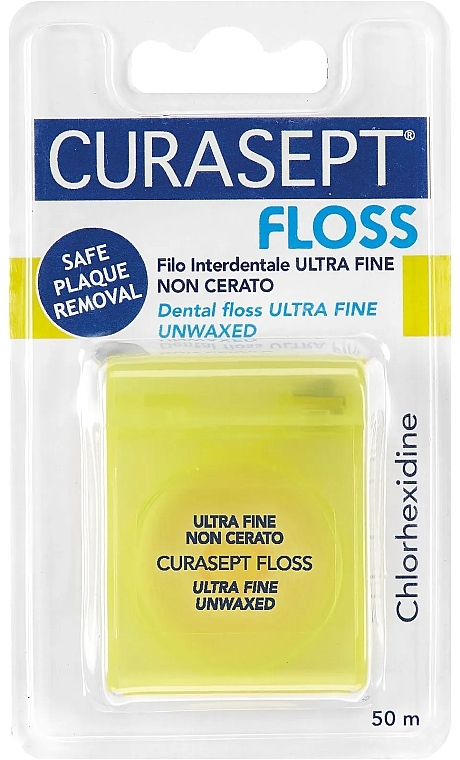 Dental Floss, 50 m - Curaprox Curasept Ultrafine Unwaxed Floss Chlorhexidine — photo N1