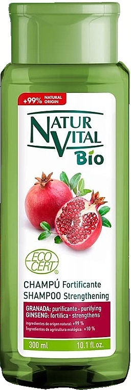 Fortifying Shampoo - Natur Vital Bio Fortifying Strengthening Shampoo Pomegranate — photo N1