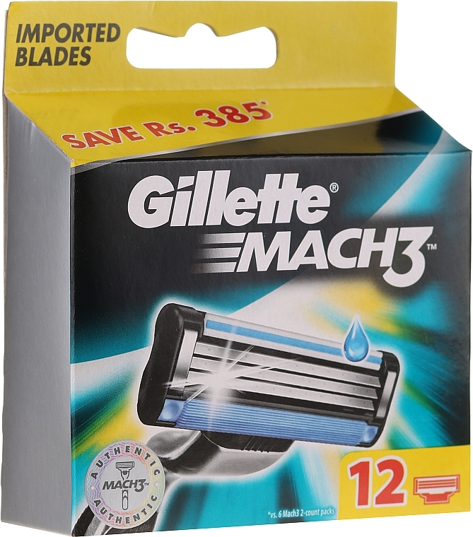 Shaving Razor Rifills, 12 pcs. - Gillette Mach3 XXL — photo N4