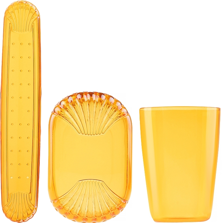 Toiletry Set 41372, yellow transparent 2, grey bag - Top Choice Set (Accessory/4pcs) — photo N2