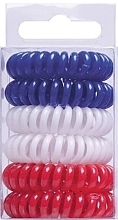 Fragrances, Perfumes, Cosmetics Anti Ziep Hair Tie, plastic, 3.5 cm, blue+white+red - Titania