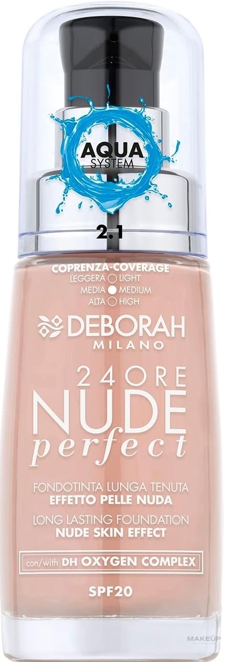 Foundation - Deborah 24Ore Nude Perfect Aqua System Foundation SPF20 — photo 2.1