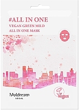 Fragrances, Perfumes, Cosmetics Sheet Mask for Sensitive & Extra-Dry Skin - Muldream Vegan Green Mild All In One Mask