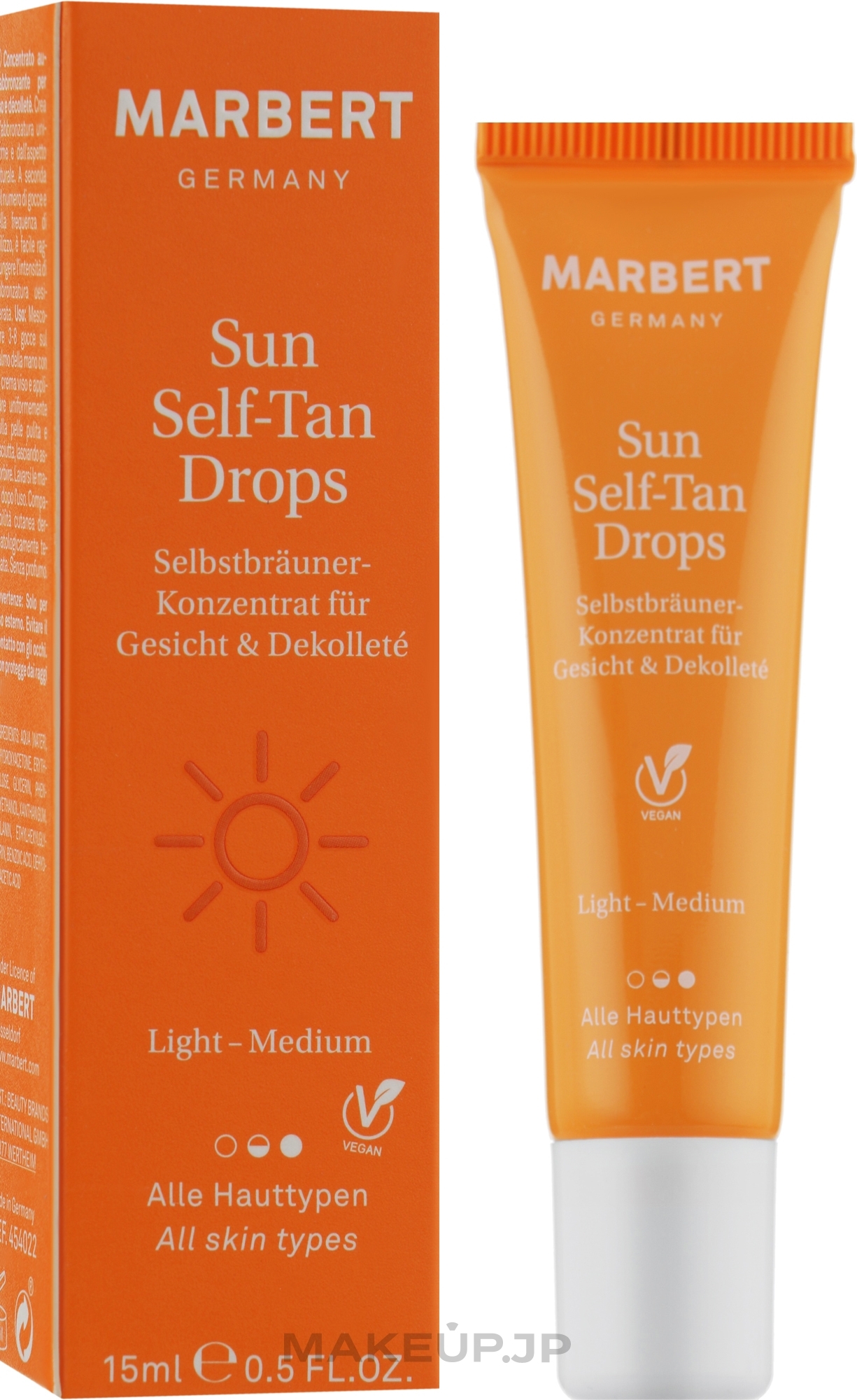 Self-Tan Drops for Face & Décolleté - Marbert Sun Self-Tan Drops Llight-Medium — photo 15 ml