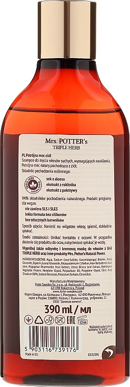 Shampoo - Mrs. Potter's Helps To Hydrate Shampoo — photo N2