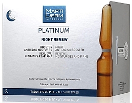 Fragrances, Perfumes, Cosmetics Anti-Photoaging Night Ampoules - MartiDerm Platinum Night Renew Ampollas 