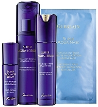 Fragrances, Perfumes, Cosmetics Set - Guerlain Set Super Aqua Coffret Trilogie (eye/serum/15ml + lot/150ml + f/ser/50ml + f/mask/pcs)